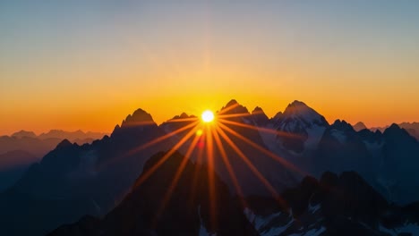 breathtaking sunset over majestic mountain peaks