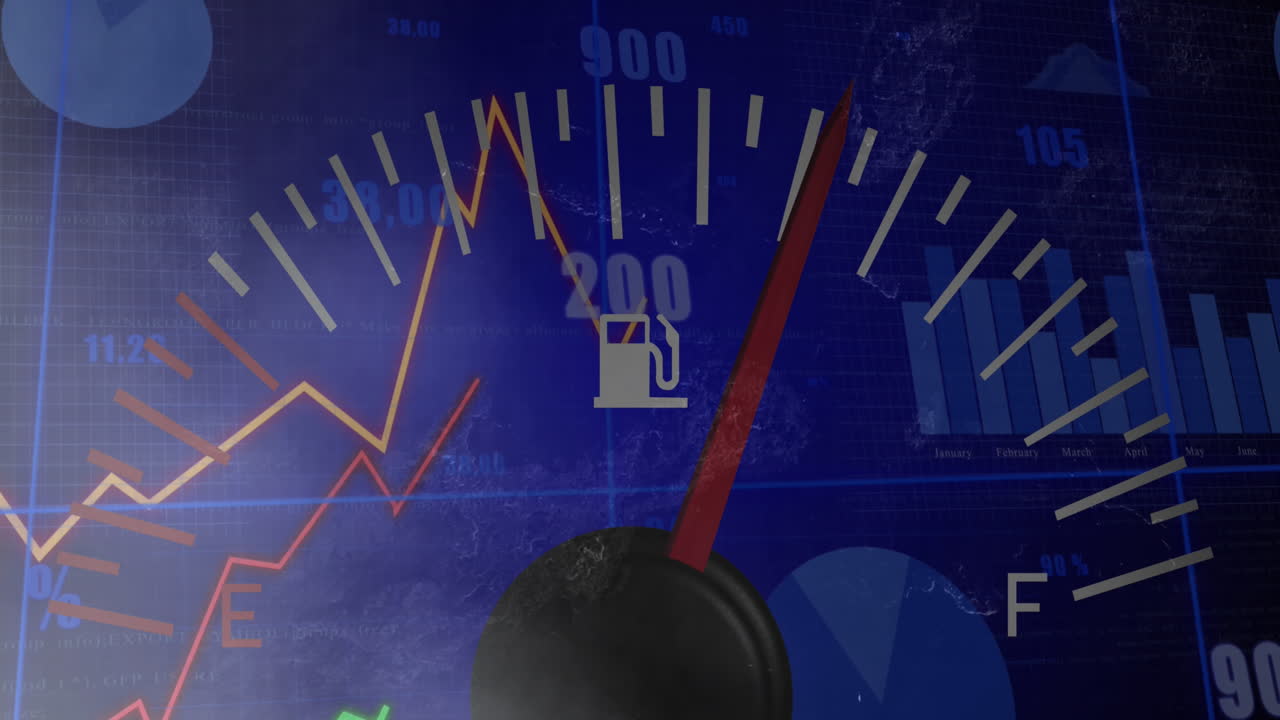 연료 게이지 데이터 처리 및 통계의 애니메이션