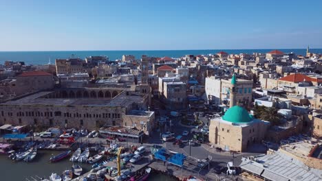 port akko, aerial view, israel