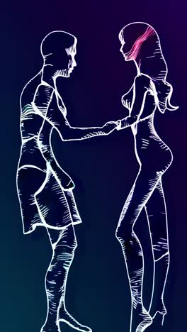 couple in abstract silhouette