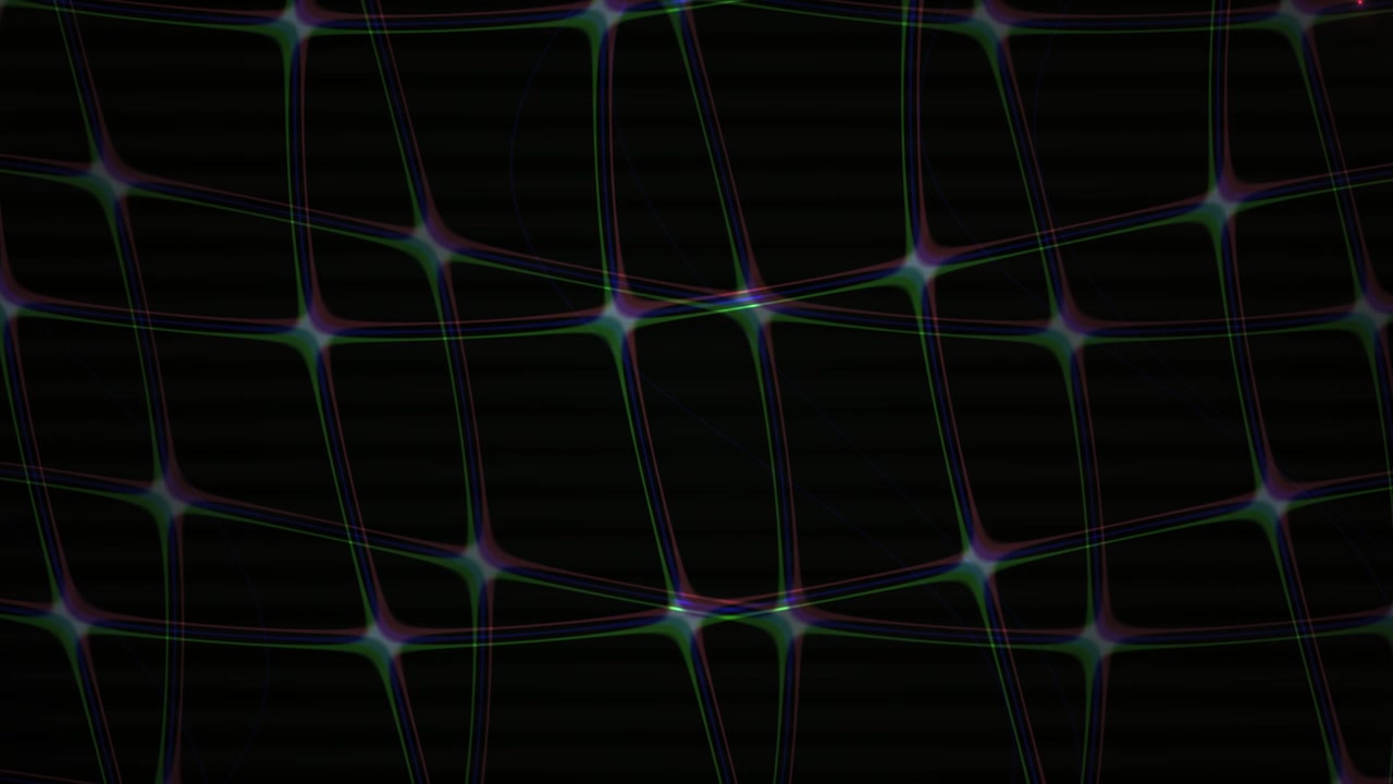 Abstract Glowing Grid Animation with Chromatic Aberration Effect