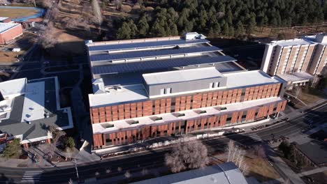 drone shot, nau northern arizona university student academic services building