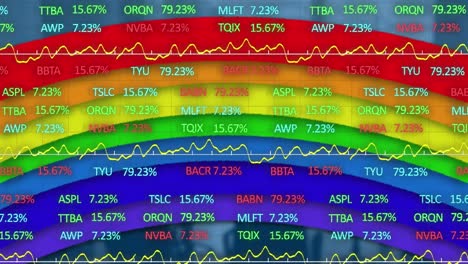 Animación-Del-Arco-Iris-Y-Procesamiento-De-Datos-Sobre-Una-Oficina-Vacía