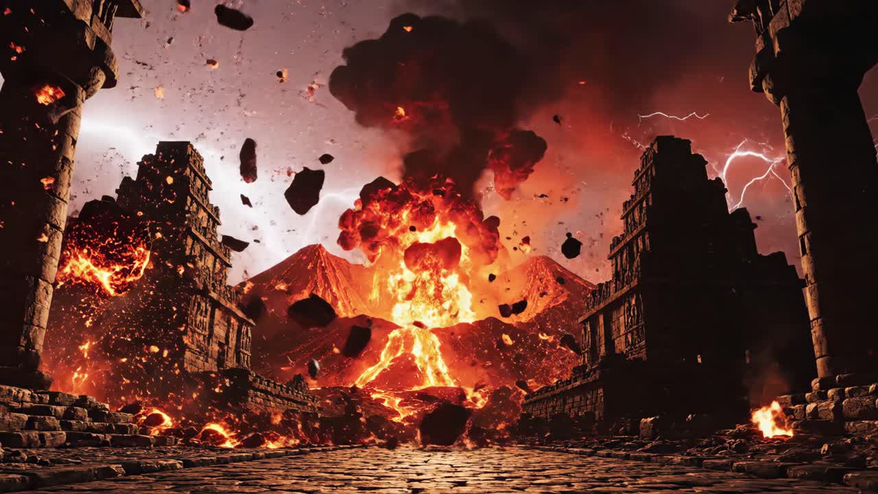 Volcanic Eruption at Ancient Ruins