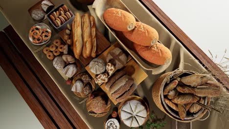 different types of fresh bread on table