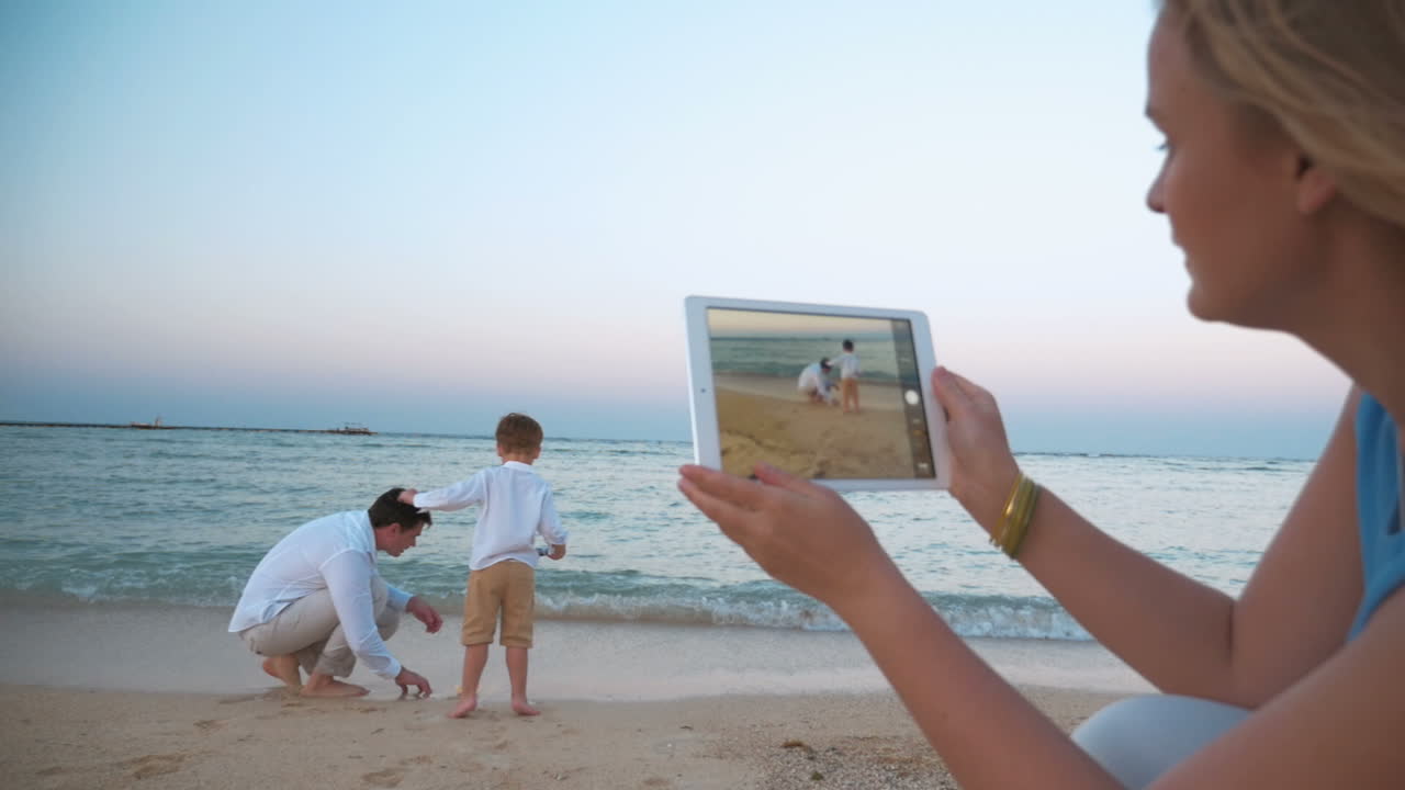 haciendo fotos de las vacaciones