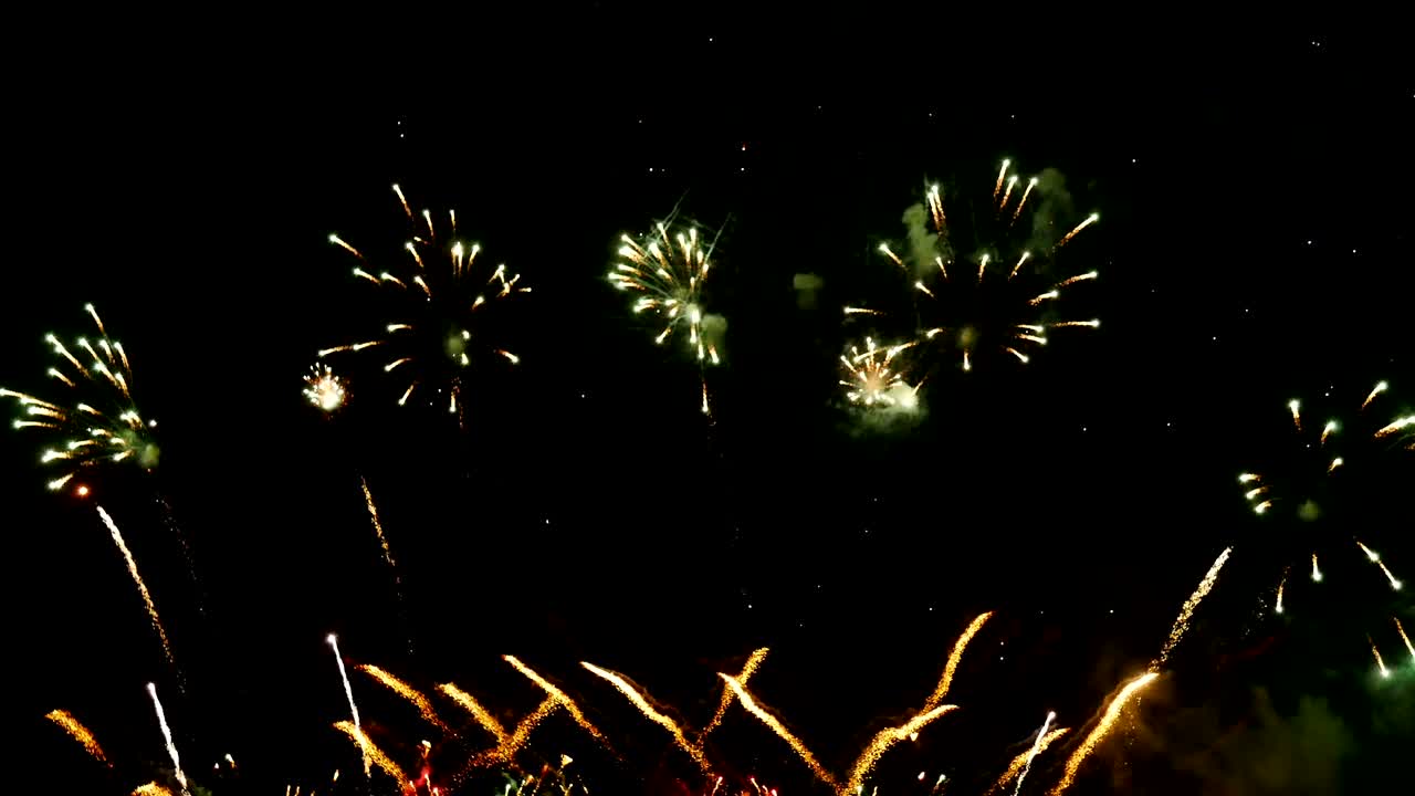 Firework Display on black background