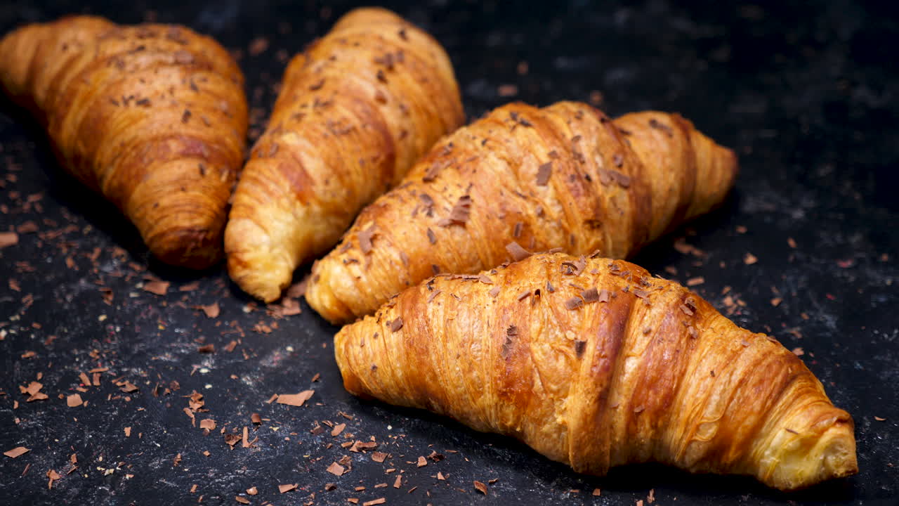 Freshly Baked Croissants with Chocolate