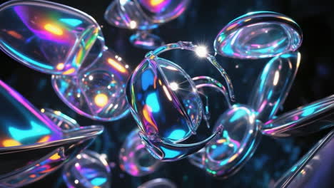 luminous iridescent abstract shapes