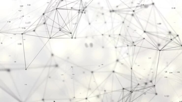 Animazione di reti di connessioni su sfondo bianco