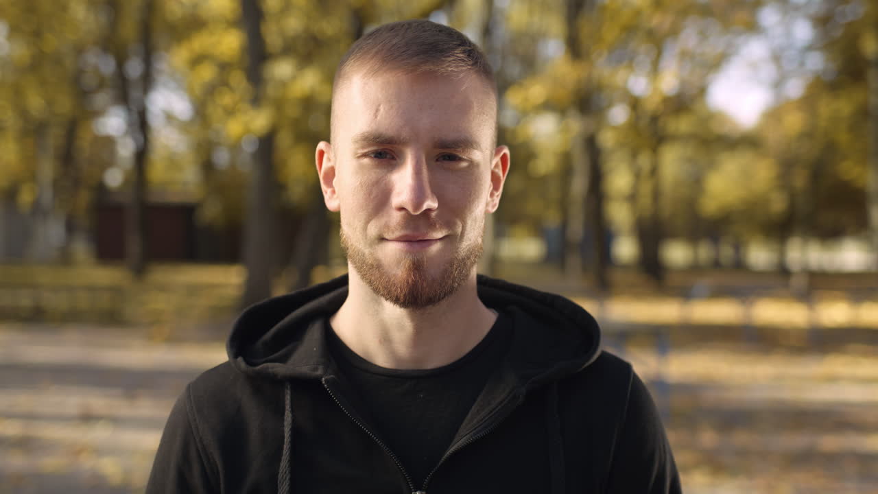Man in a Park in Autumn