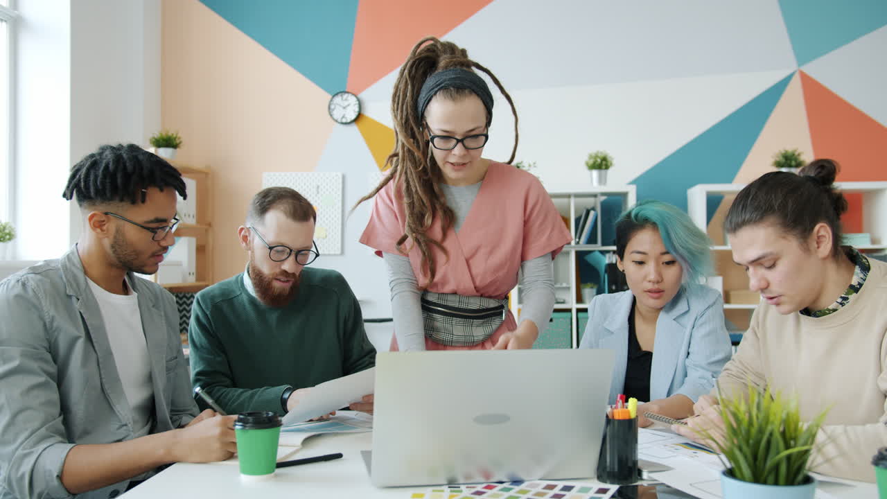 Team Meeting in Modern Design Office