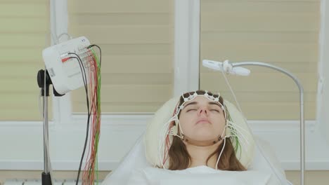 patient brain testing using encephalography at medical center