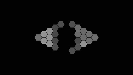 computer generated hexagons arranged in diamond shape on black background