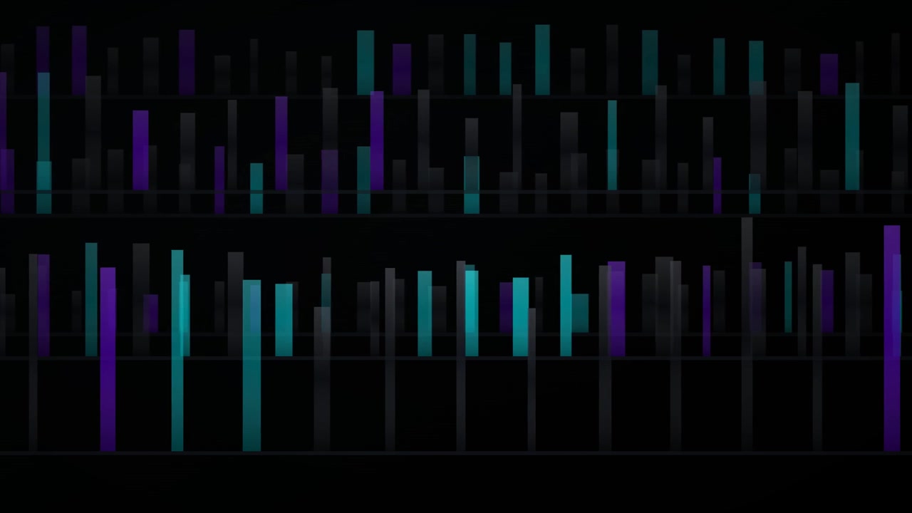Abstract Digital Equalizer Bars Moving on Dark Background