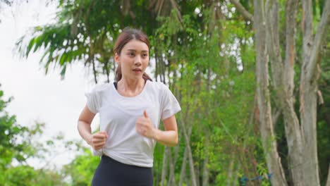 woman running in a park