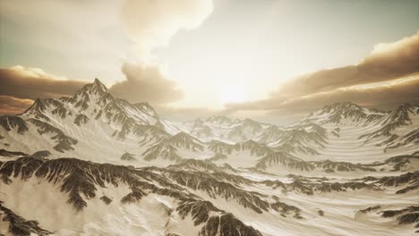 sunset in alpes mountains