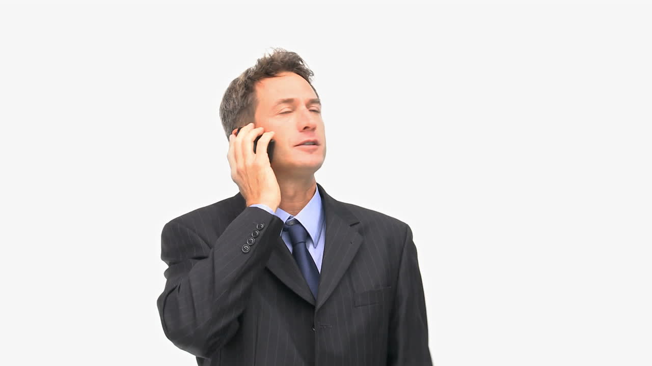화가 난 사업가 전화