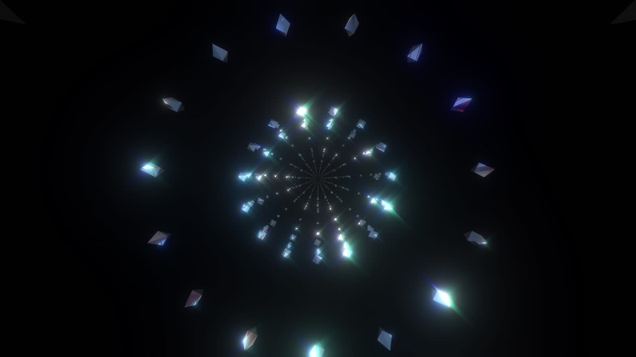 Abstract Glowing Crystal Tunnel