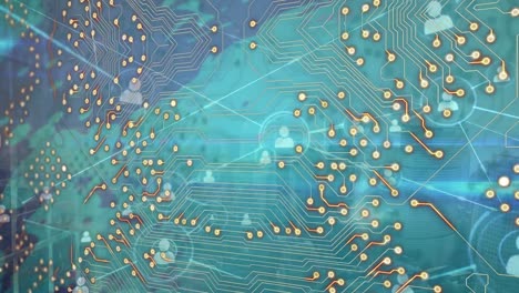 animación del procesamiento de datos sobre el mapa del mundo