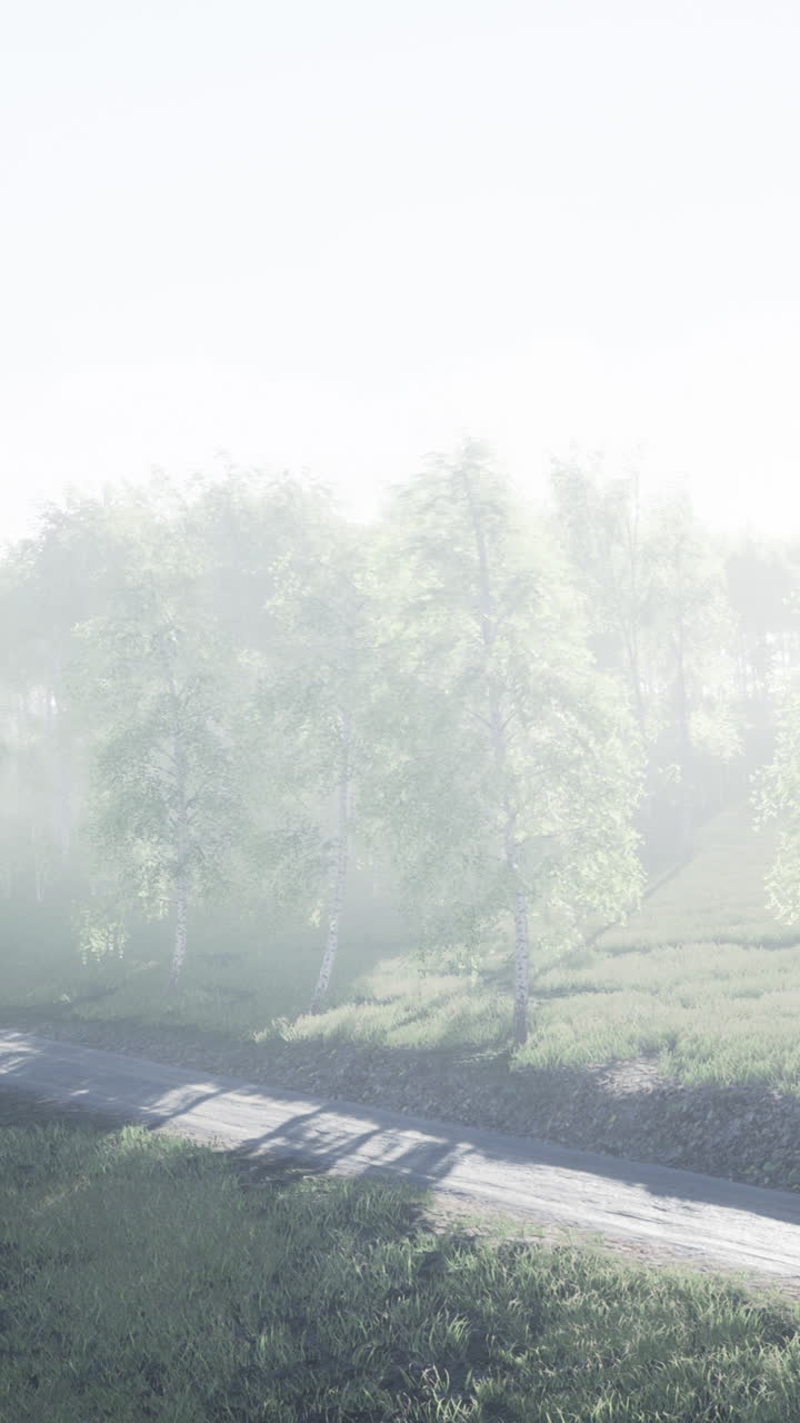 버드 숲 에서 안개 가 가득 한 아침