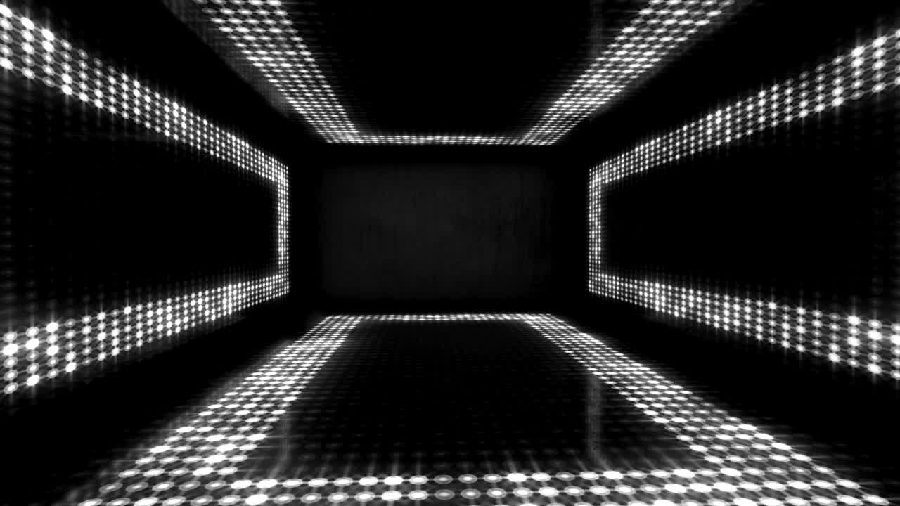 4k luces de neón blancas brillantes en el escenario - video de stock en bucle