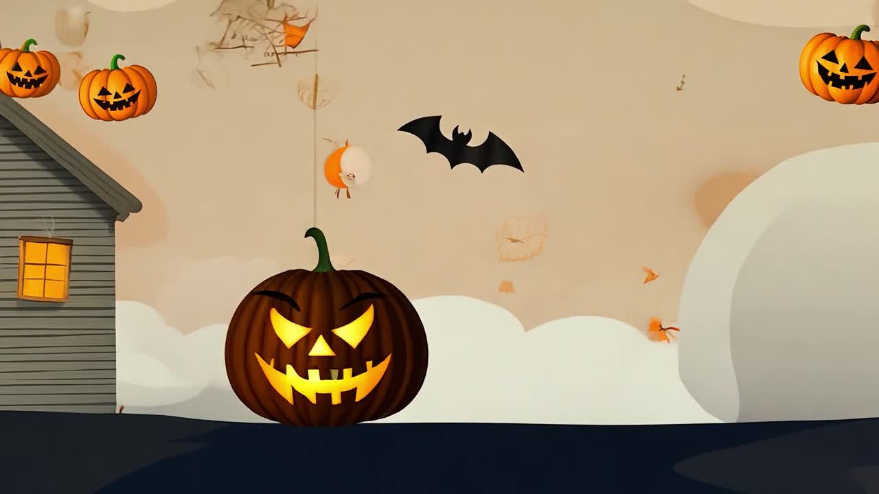 Decorazioni di Halloween e zucche intagliate