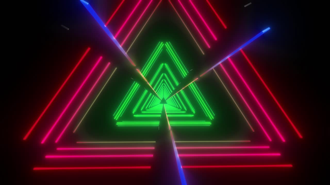 túnel de triángulo de neón