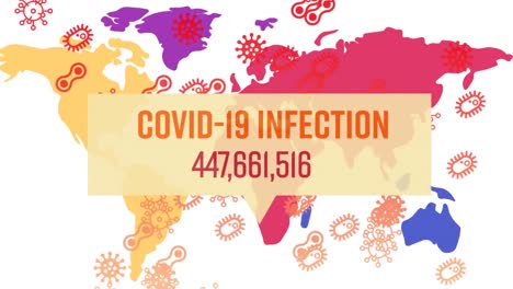 Palabras-Infección-Por-Covid-19-Escritas-Con-Números-Crecientes-Escritos-Sobre-Células-De-Coronavirus-Y-Ma-Mundial