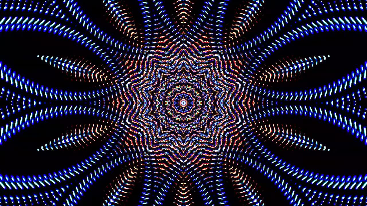Bright abstract light governing blue color, kaleidoscope