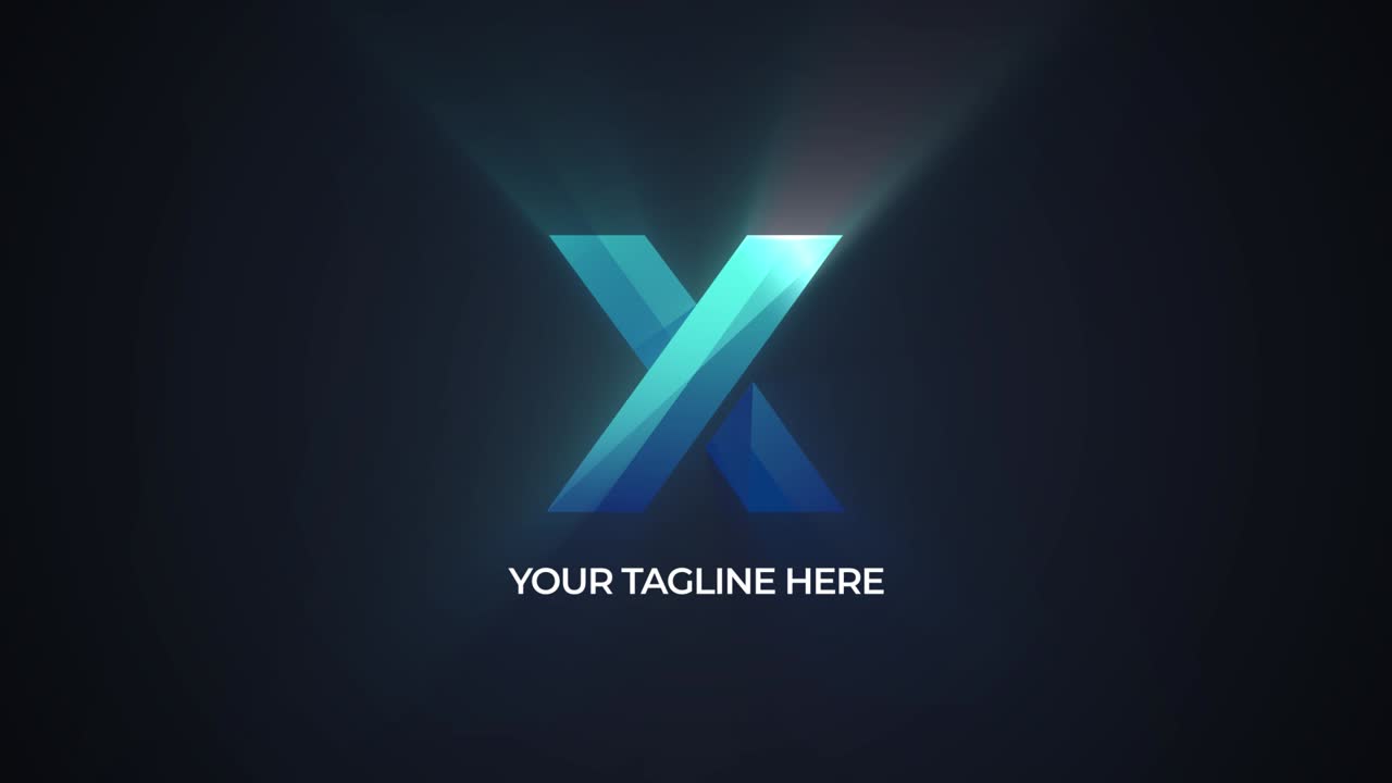 Animazione di Rivelazione Logo Lettera X Moderna con Slogan