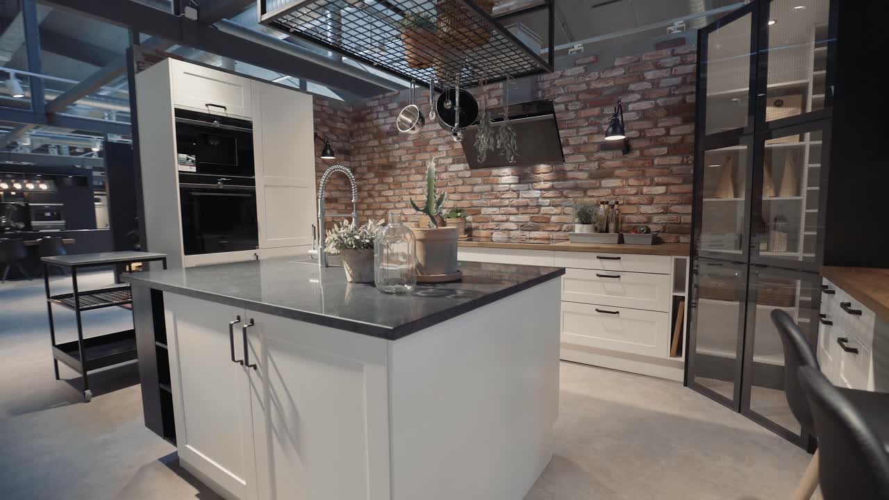Kitchen showroom total gimbal shot