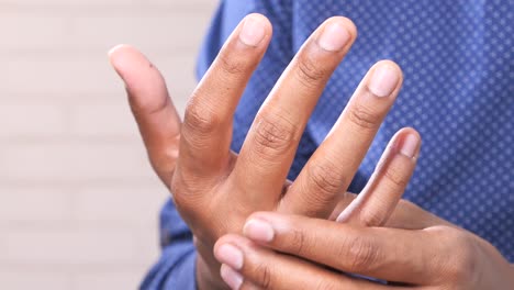 close up of painful hands