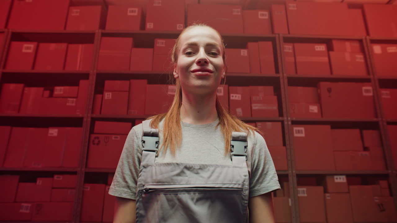 trabajadora de almacén