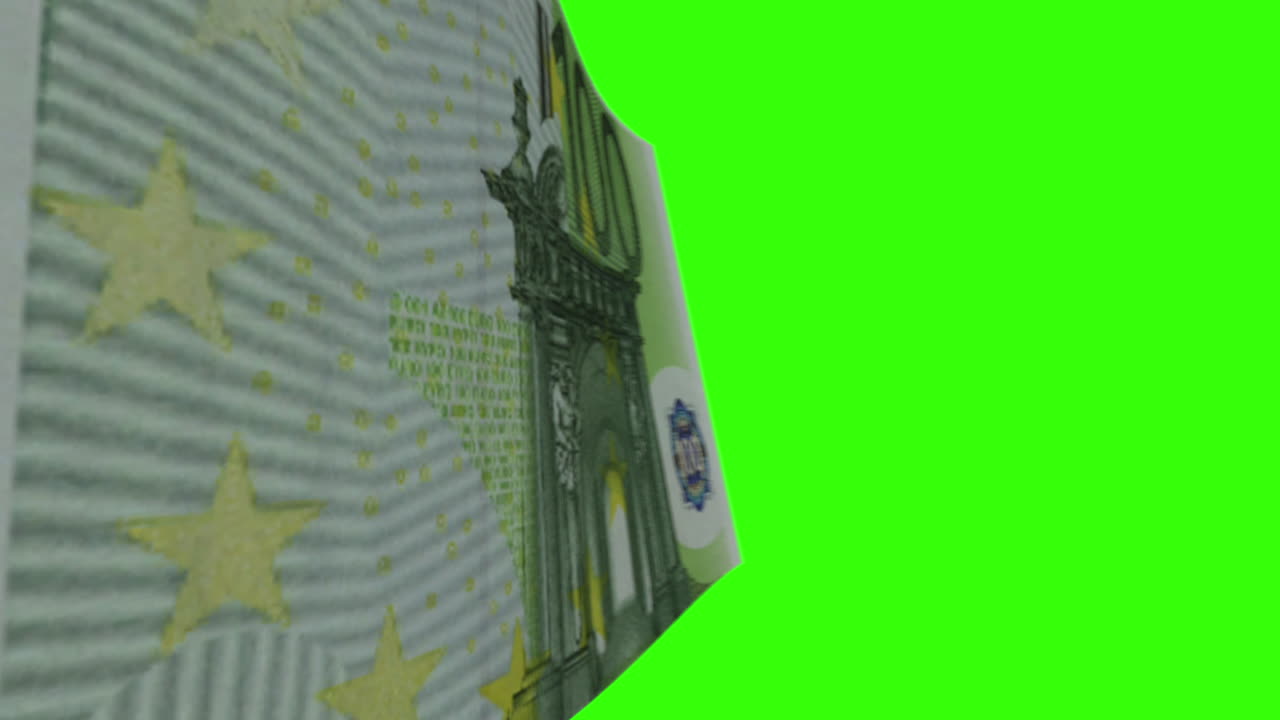 100 Euro Banknote on Green Screen