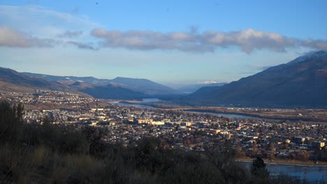 A-Timelapse-of-the-North-Shore-in-Kamloops,-British-Columbia-on-a-Sunny-Day