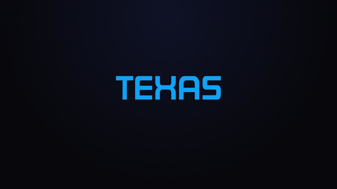 Glowing explosion TEXAS text reveal blue and pink