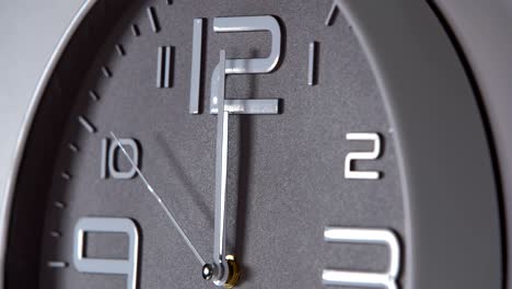 reloj de pared sobre un fondo gris. 00:00