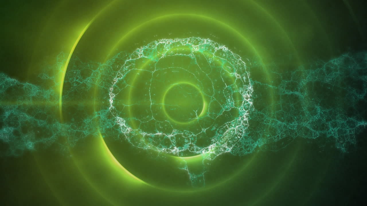 오렌지색 원 위의 인간 뇌의 애니메이션