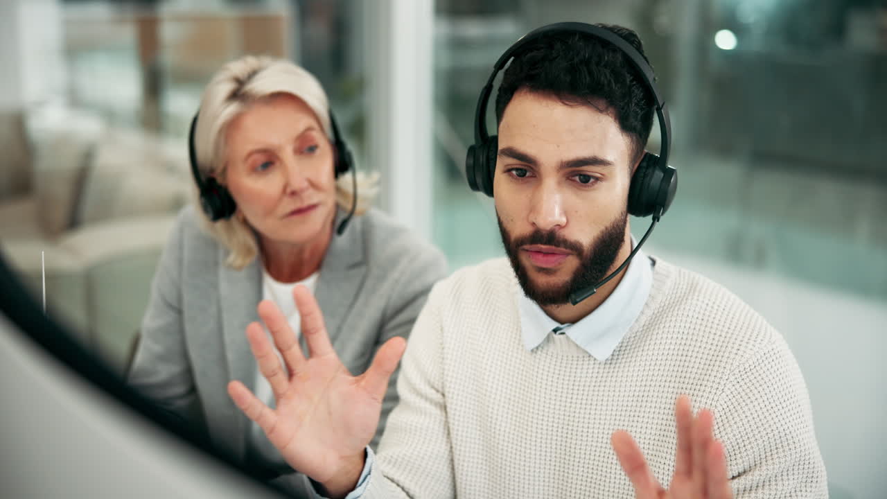 Call center representatives at work