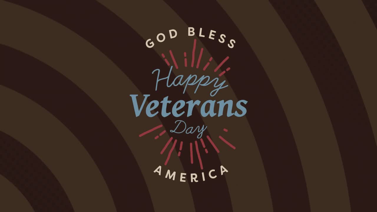 브라운 줄무 ⁇  위에 베테랑의 날 텍스트의 애니메이션