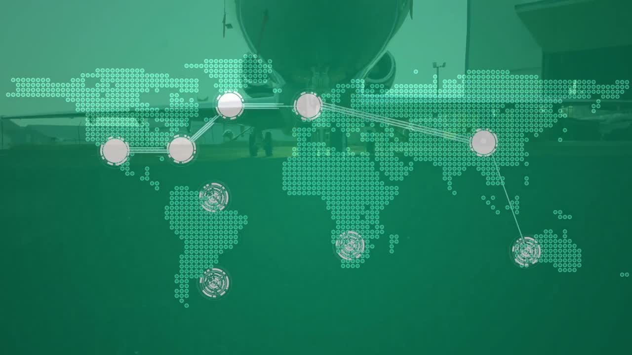 평야 위의 세계 지도의 애니메이션