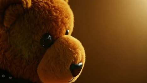 close-up of a brown teddy bear