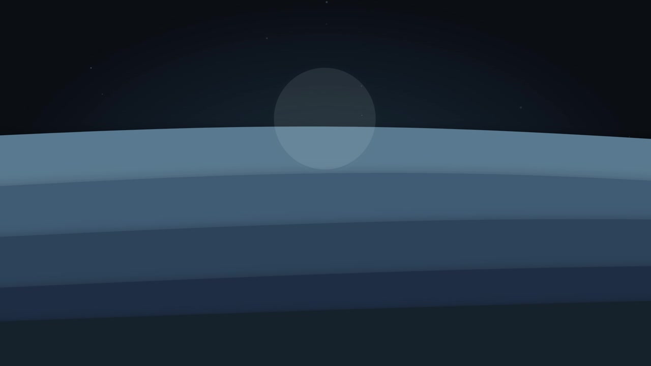 Abstract Minimalist Night Landscape with Glowing Moon