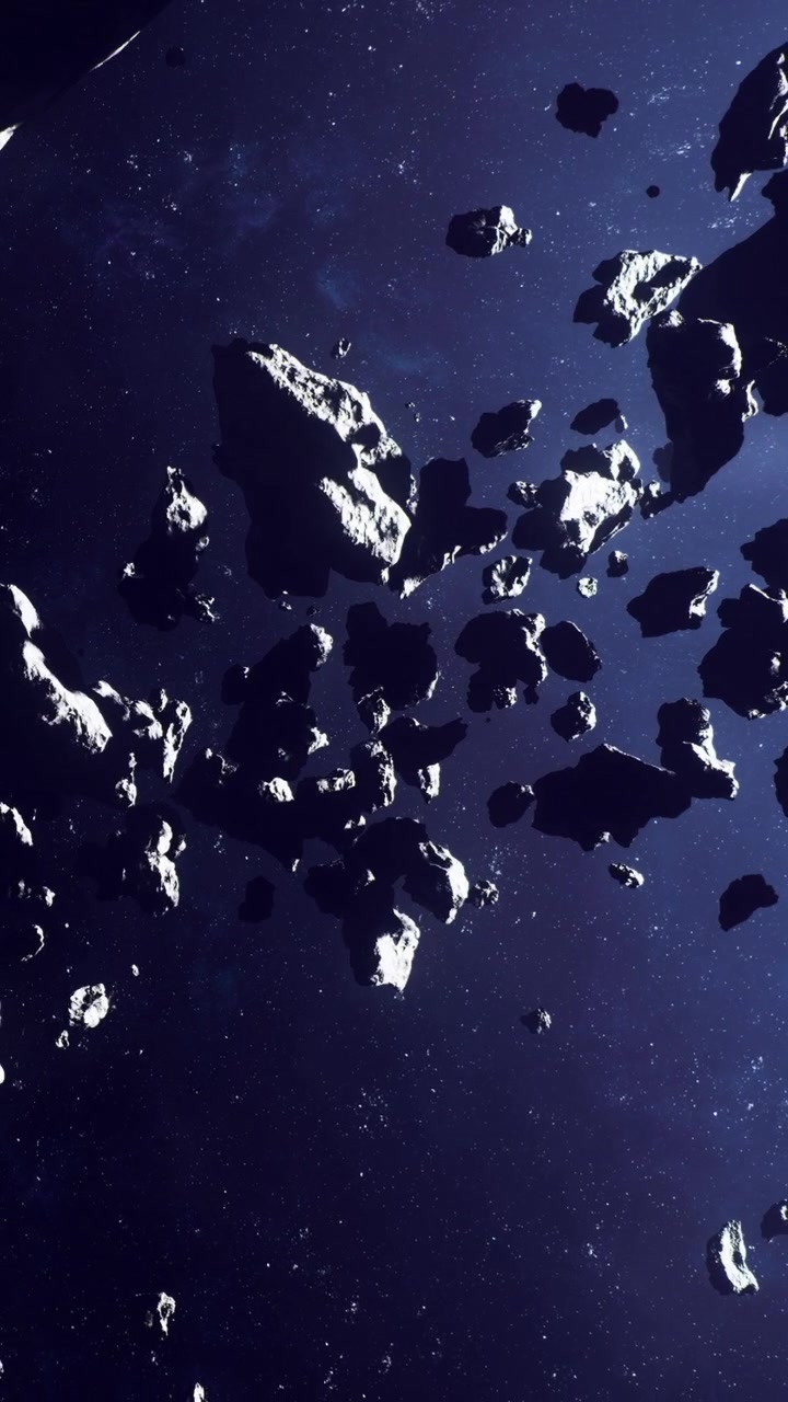 Campo di asteroidi nello spazio con varie rocce e detriti fluttuanti