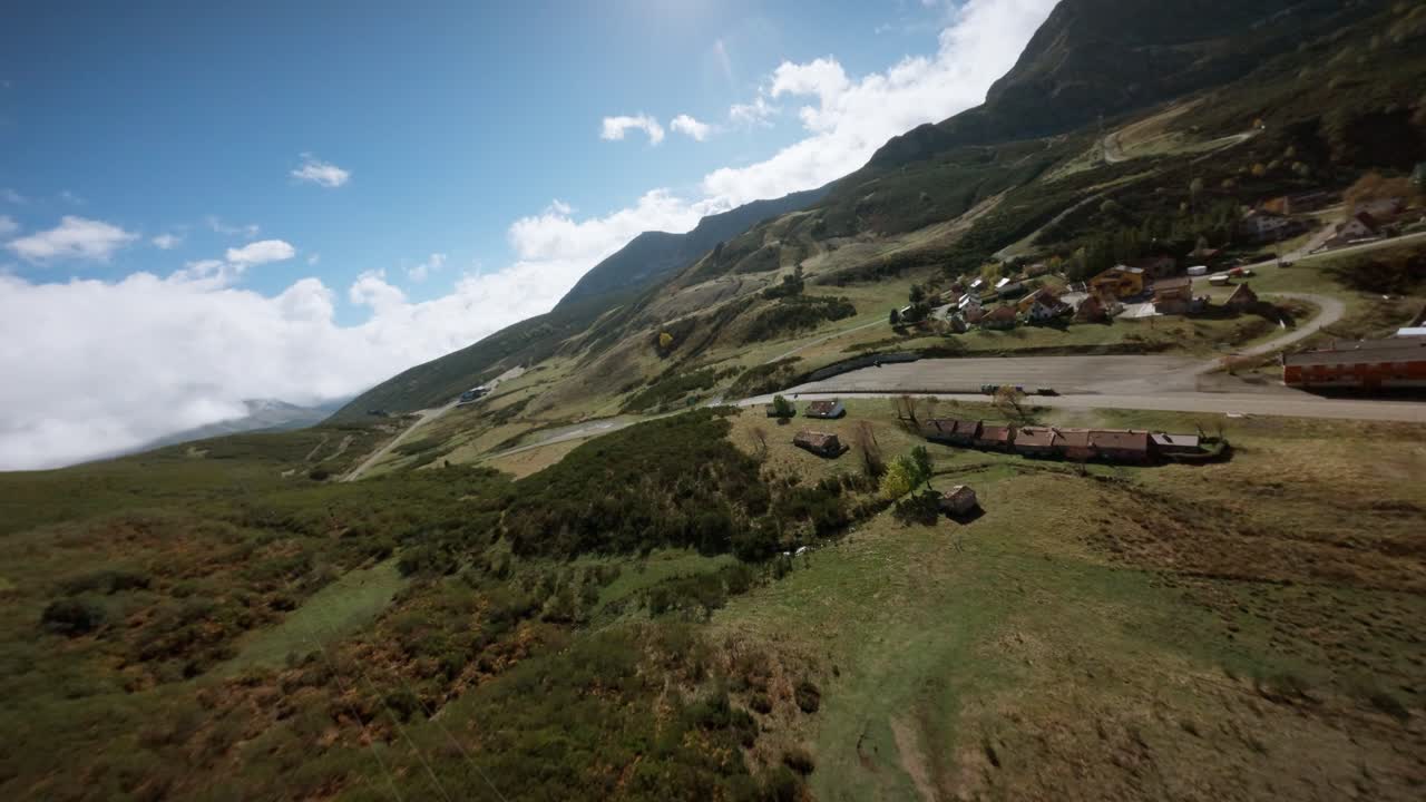 Aerial view of Pico Torres peak and mountain landscape