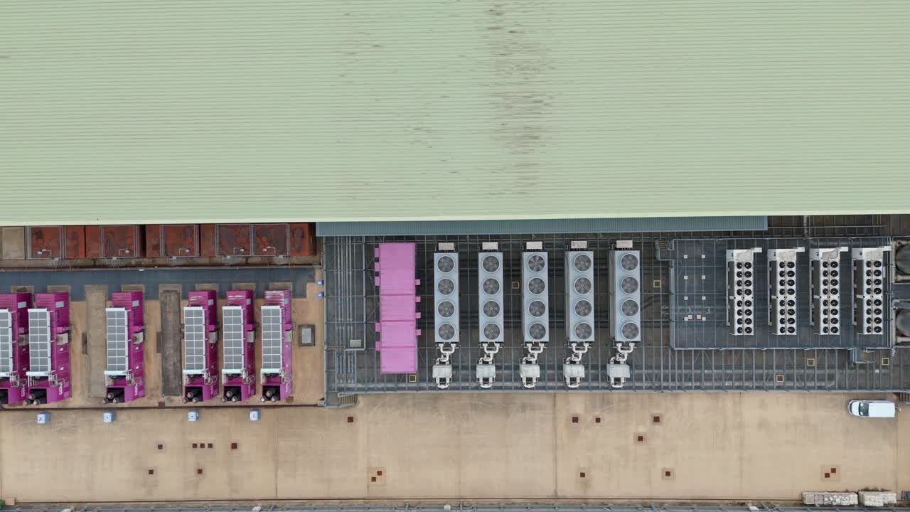 Overhead View of State-of-the-Art Data Centre in England with Advanced IT Storage Solutions and Sustainable Cooling Technologies