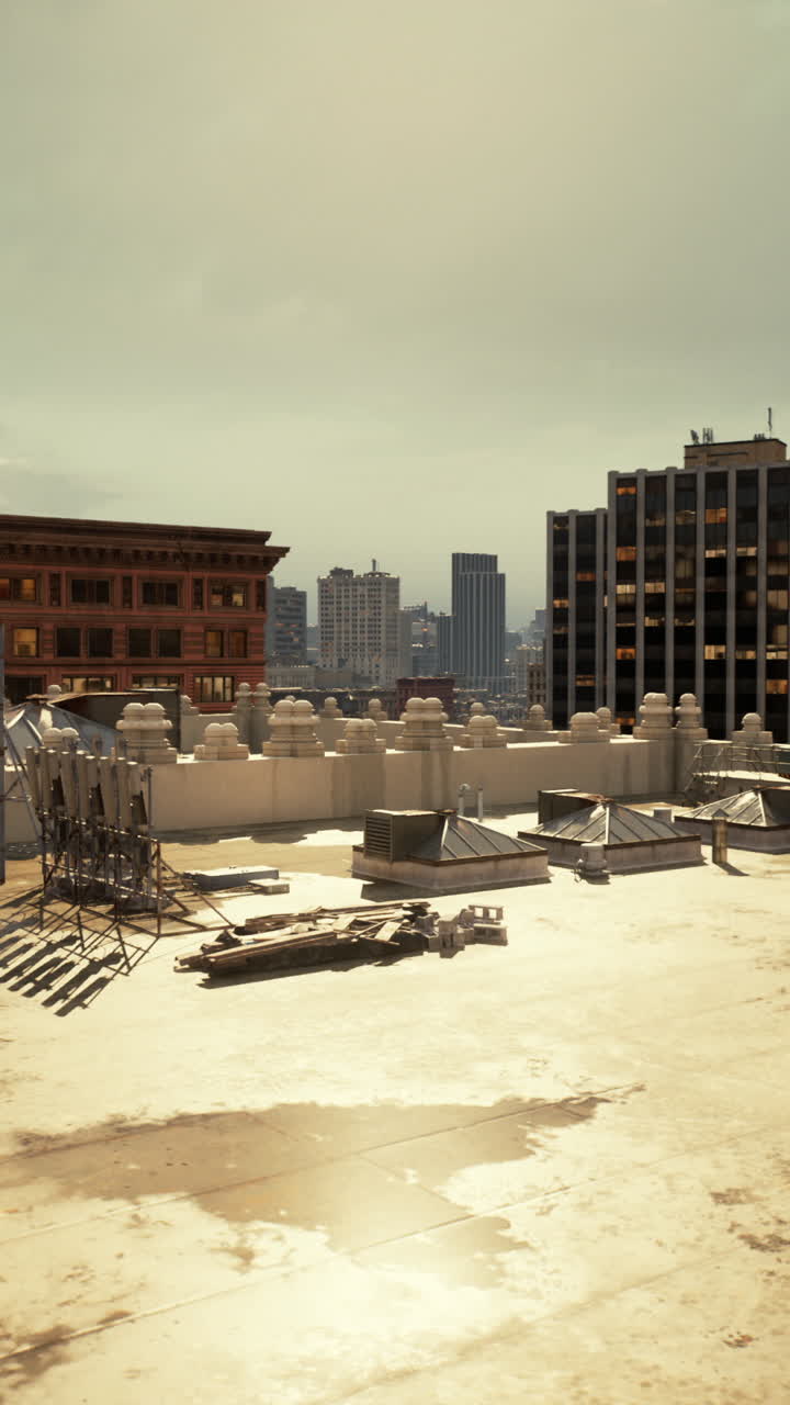 vista aérea de una azotea de la ciudad