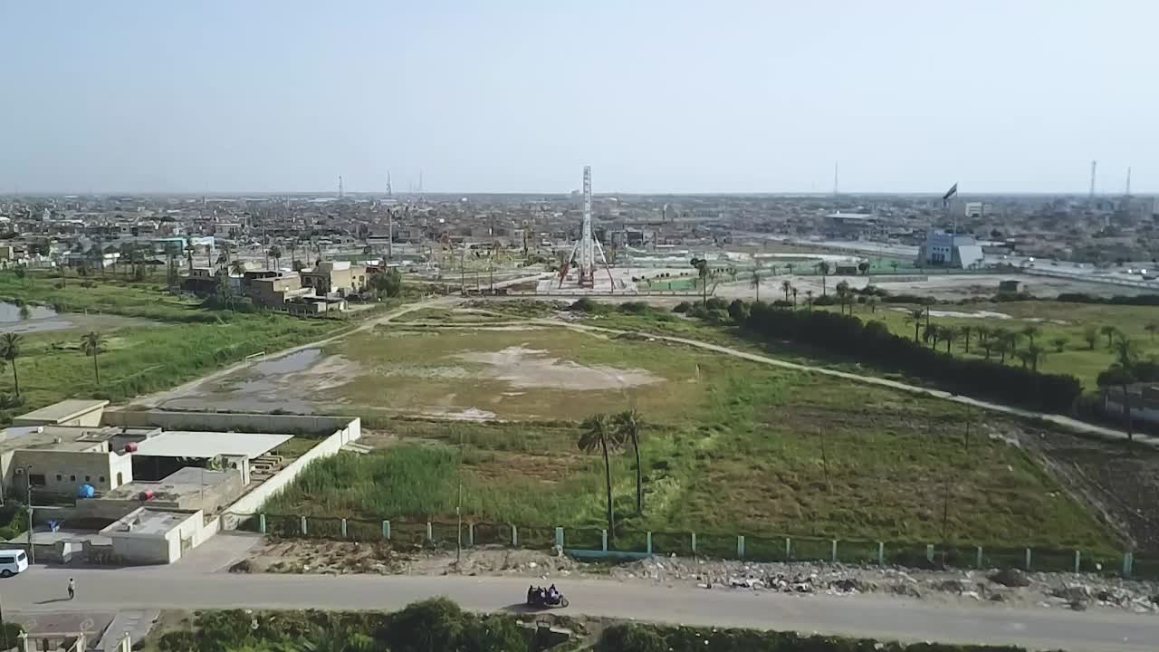 aerial footage of alammara city in baghdad , iraq