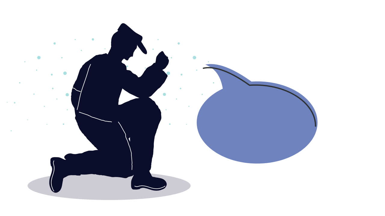 Police Officer Kneeling in Prayer